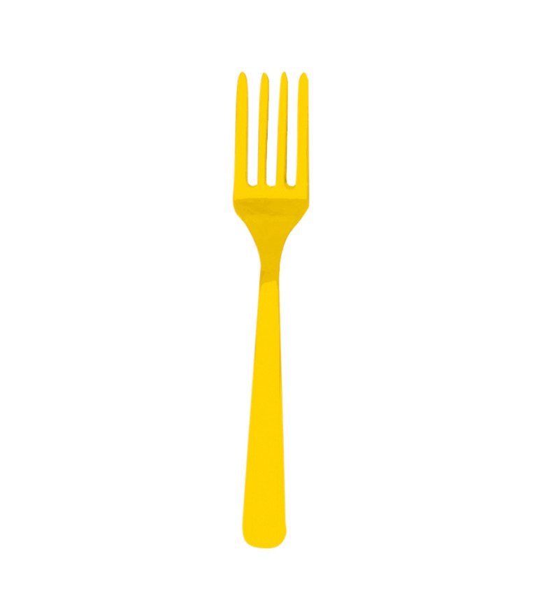 Žluté vidličky - plast