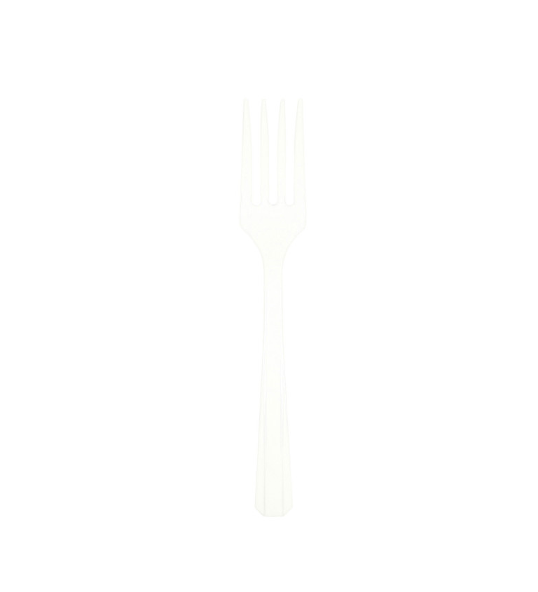 Bílé vidličky - plast