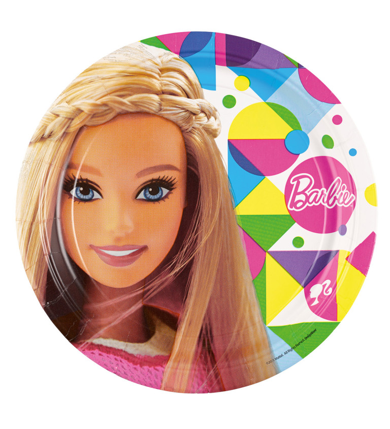 Talířky - kulaté, Barbie
