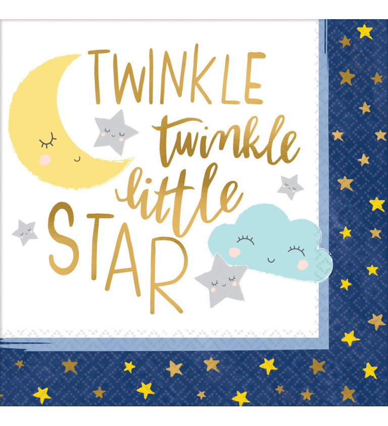 Ubrousky - s nápisem "twinkle little star"
