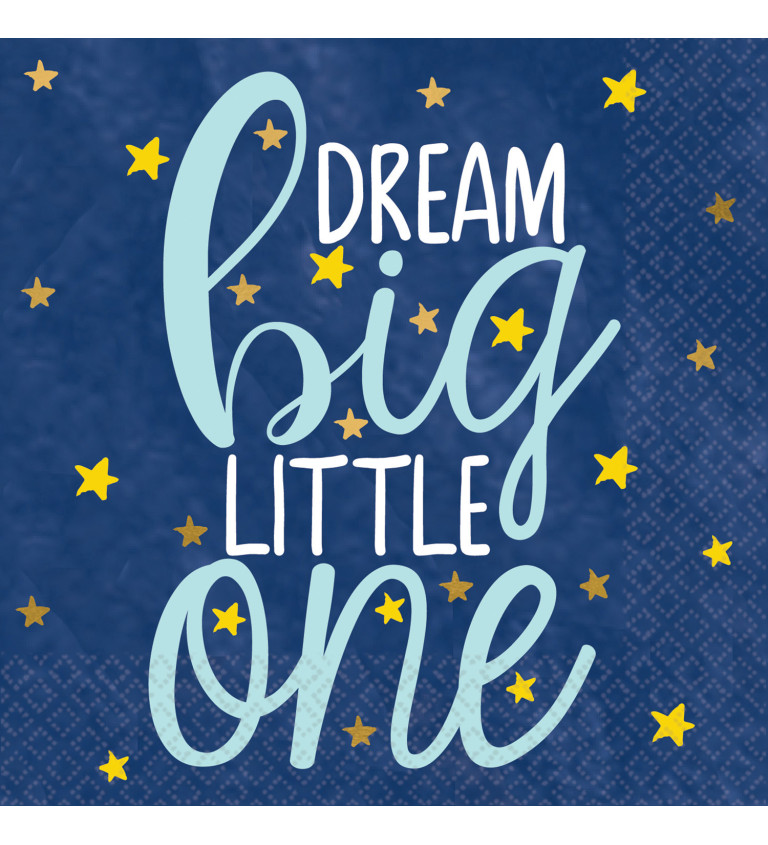 Ubrousky - tmavě modré s nápisem "dream big little one"