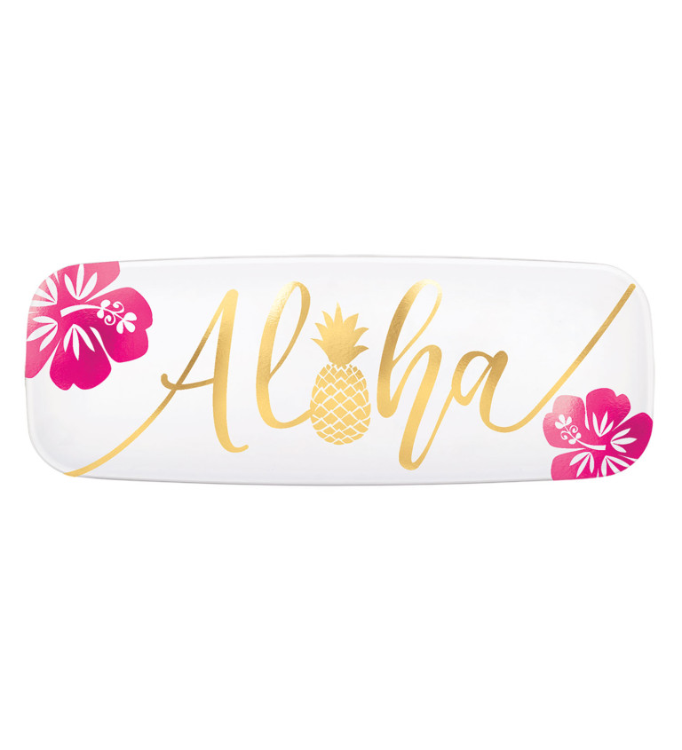 Havajský tác s nápisem Aloha