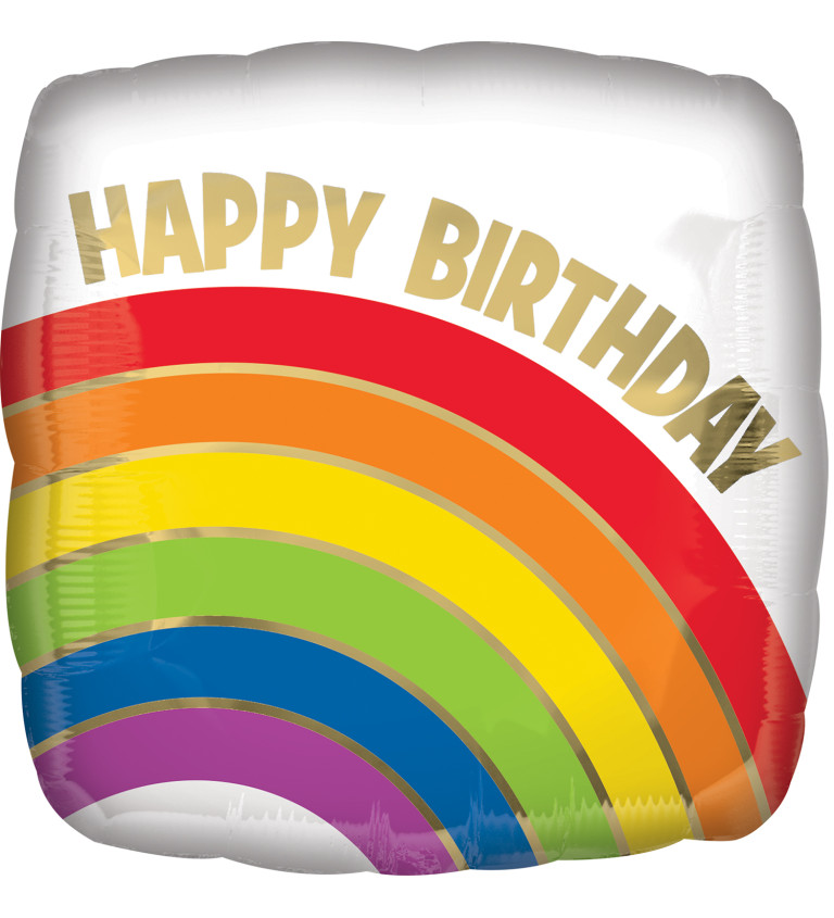 Duhový balón - Happy Birthday
