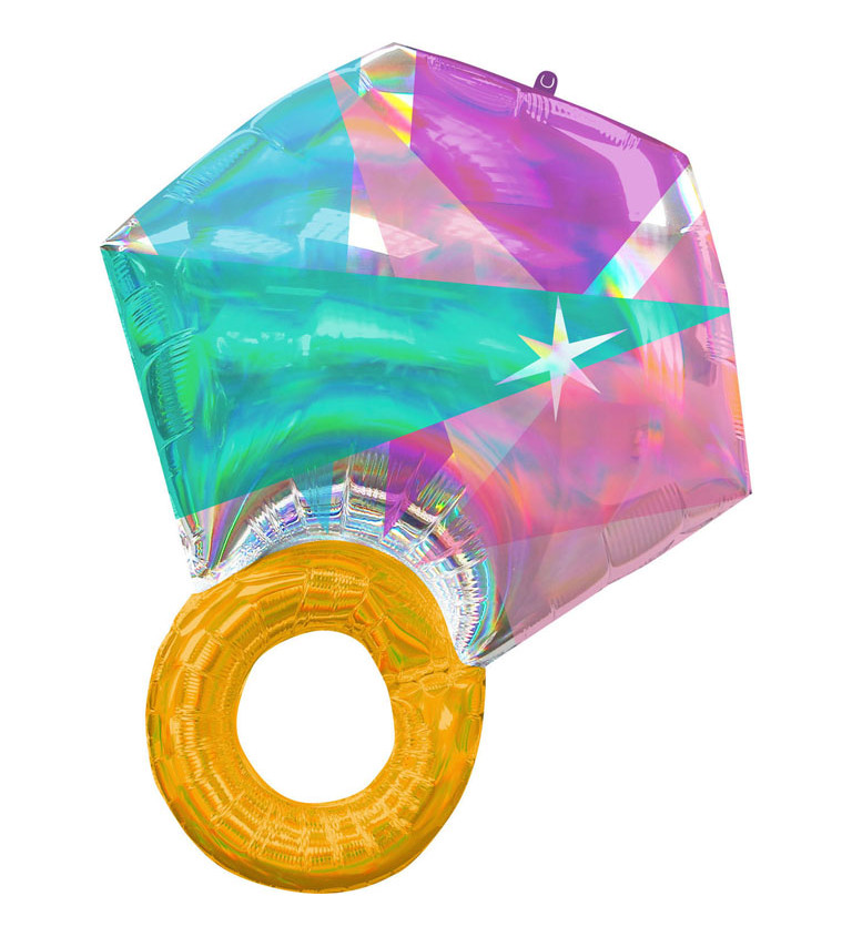 Balónek ve tvaru duhového diamantového prstenu