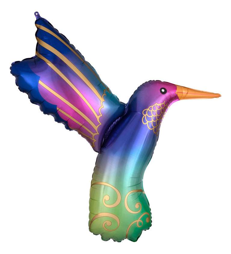 Sametový balónek ve tvaru barevného kolibříka
