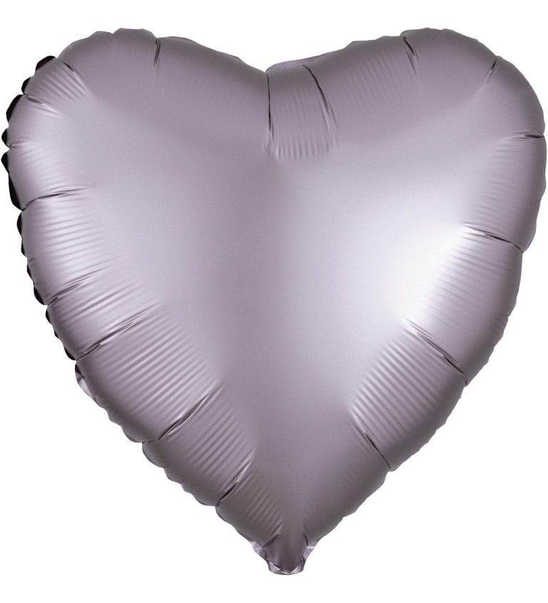 Fóliový balónek ve tvaru srdce - šedo-fialové