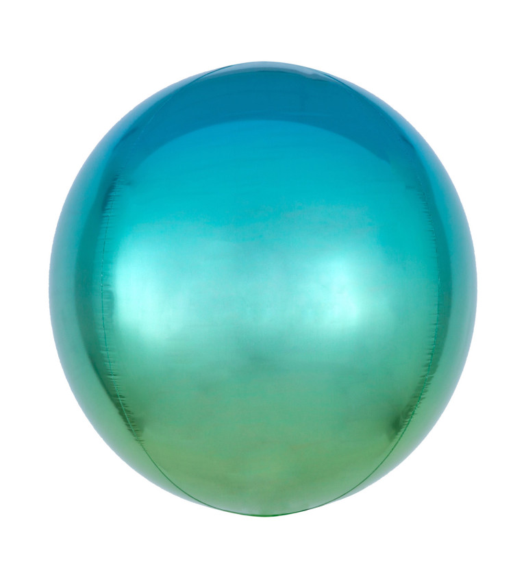 Balónek kulatý modro zelený ombré