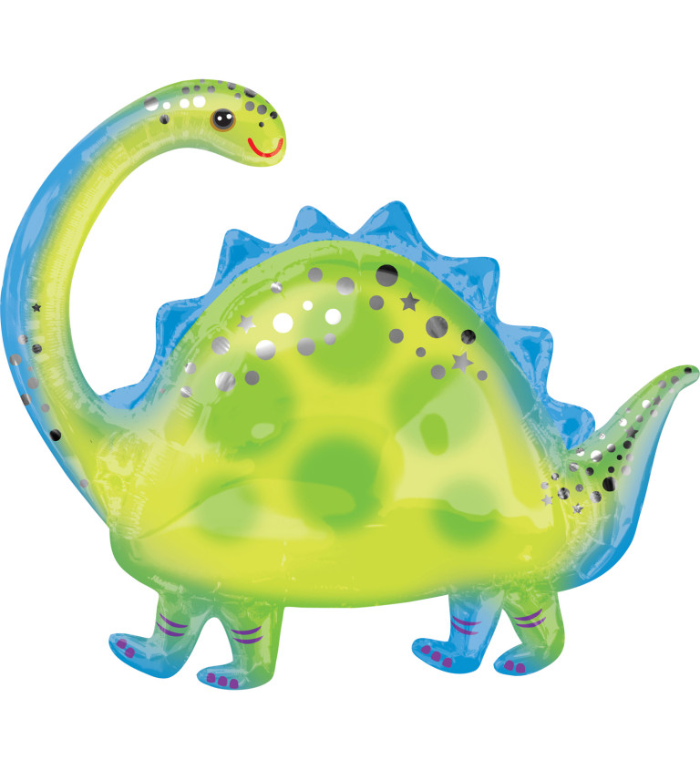 Fóliový balónek - zelený dinosaurus