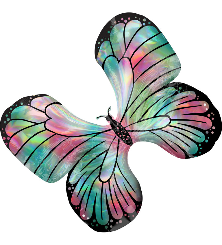 Fóliový balónek - holografický motýlek