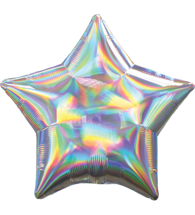 Fóliový balónek - holografická hvězda