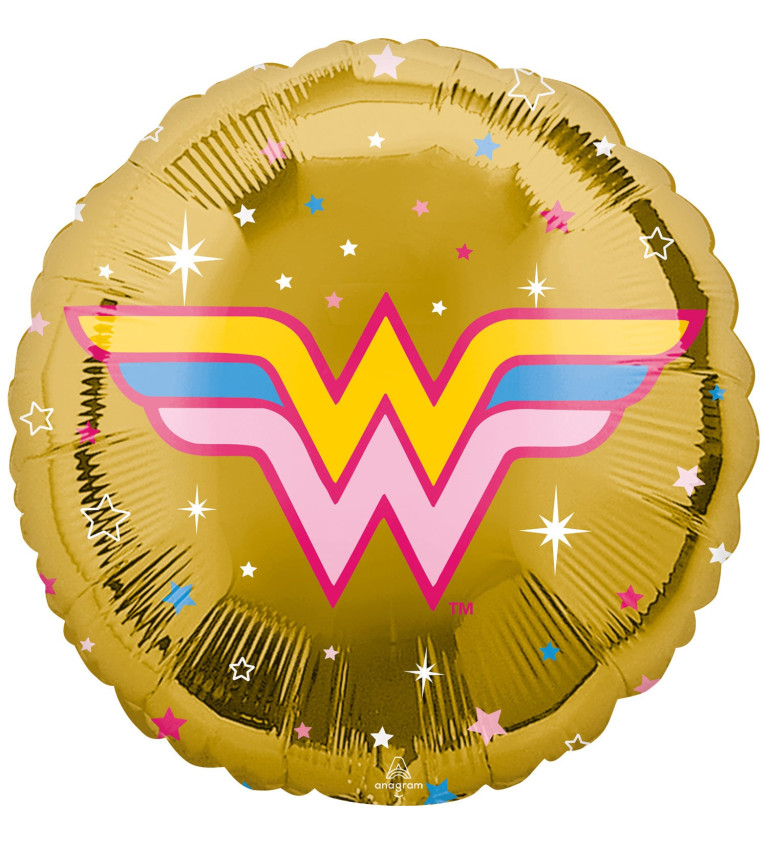 Kulatý balónek se znakem Wonder Woman