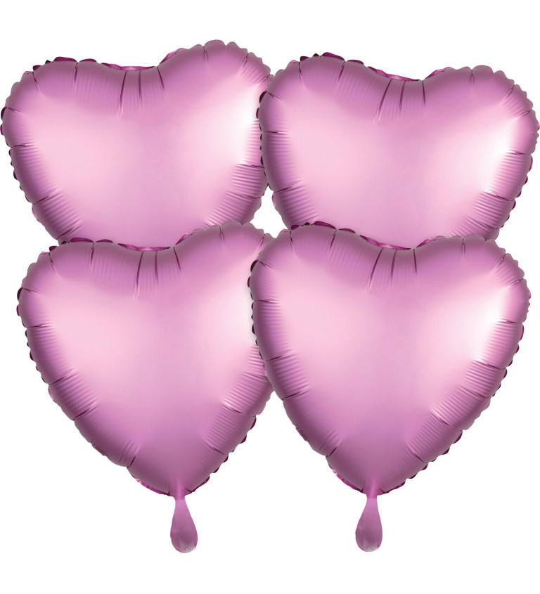 Fóliový balónek - sada - růžové srdce