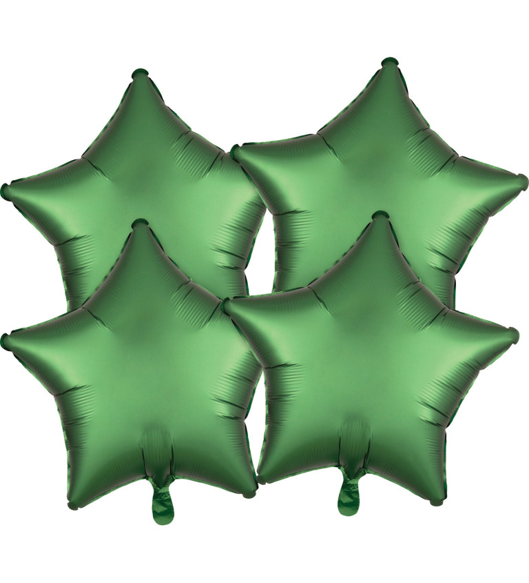 Set fóliových balónků ve tvaru hvězdy - zelené