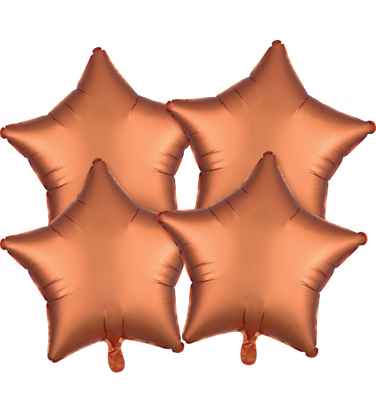 Set fóliových balónků ve tvaru hvězdy - oranžové