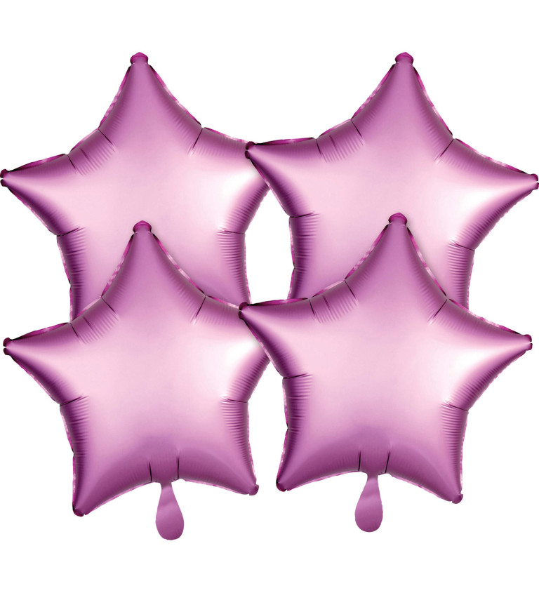 Set balónků - růžové hvězdy