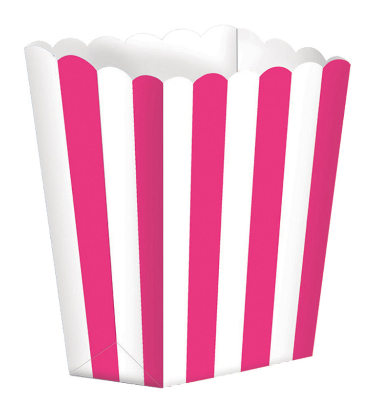 Papírový růžový box na popcorn