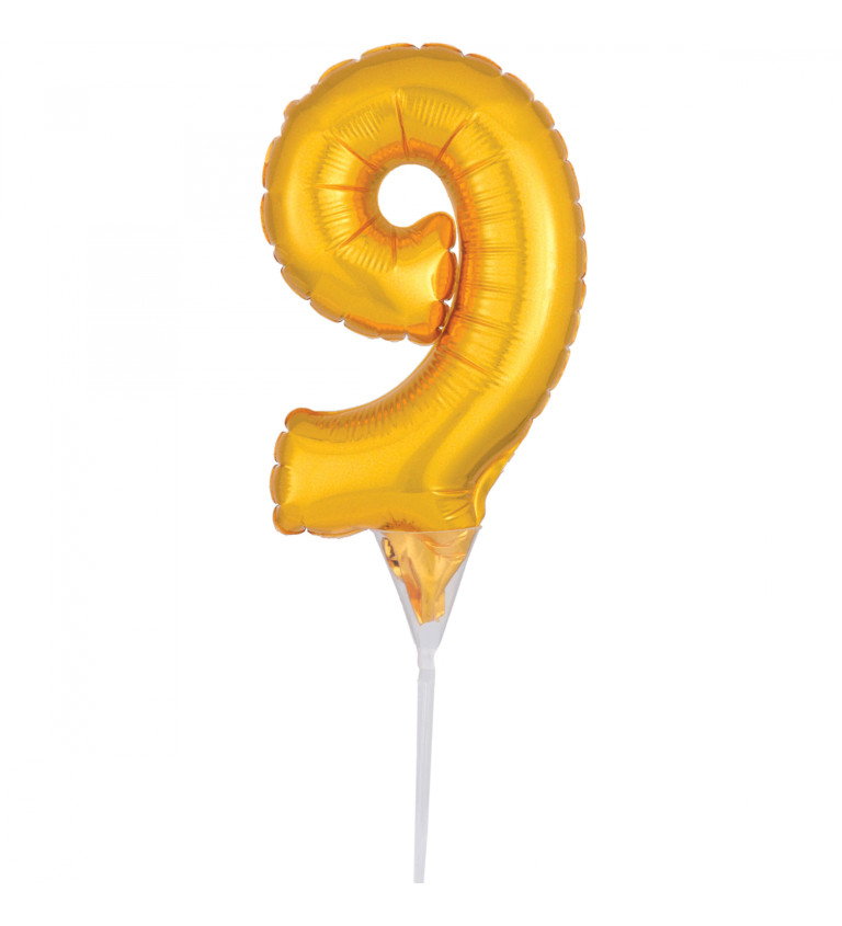 Fóliový balónek - zlaté číslo 9