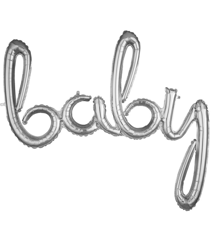 Fóliový balónek baby - stříbrný