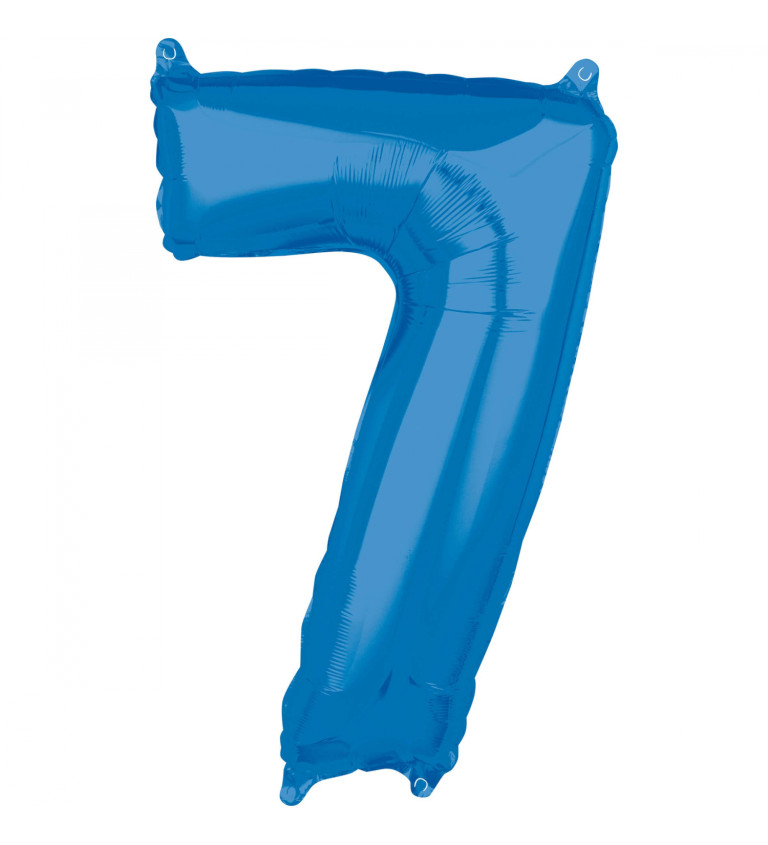 Modrý fóliový balónek čísla 7 - velký