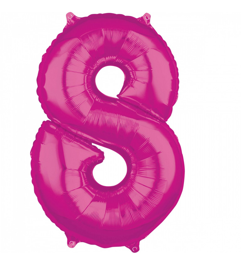 Fóliový balónek - růžové číslo 8