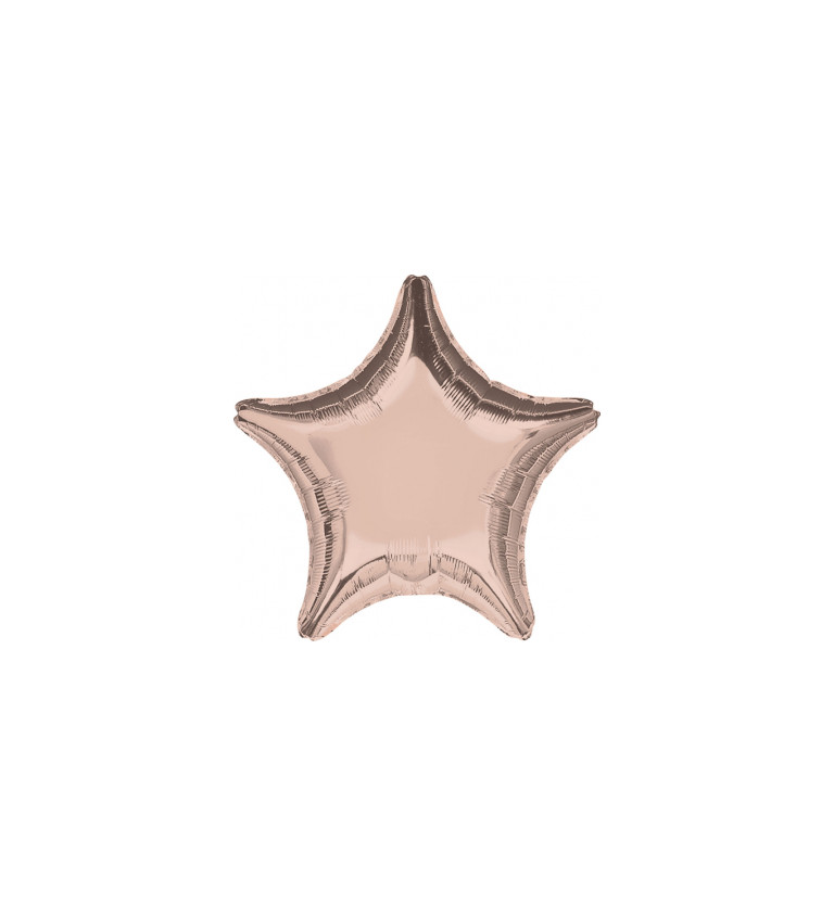 Fóliový balónek - růžové zlatá hvězda