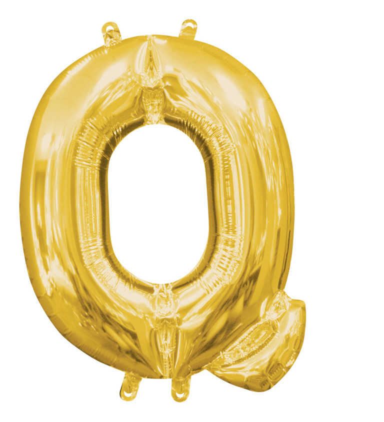 Malý zlatý foliový balónek - písmeno Q