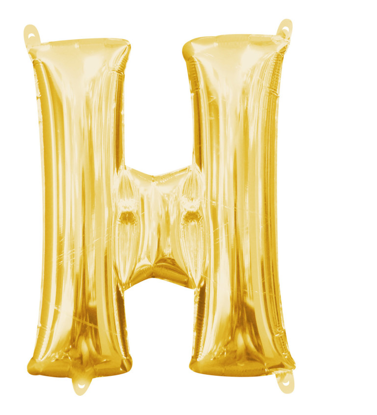 Zlatý fóliový balónek "H" - malý