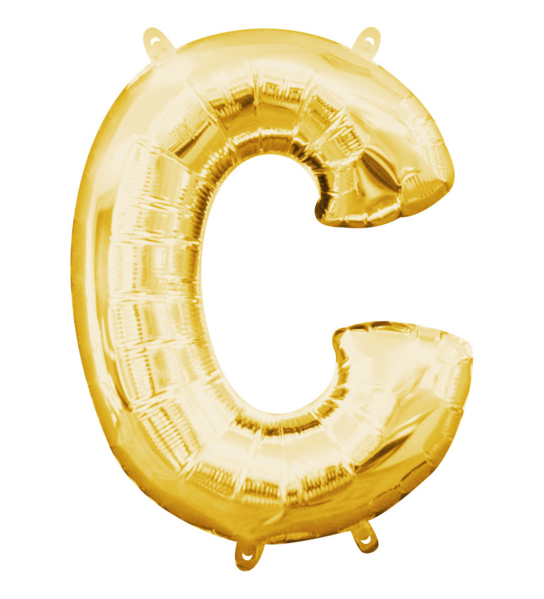 Malý zlatý foliový balónek - písmeno C