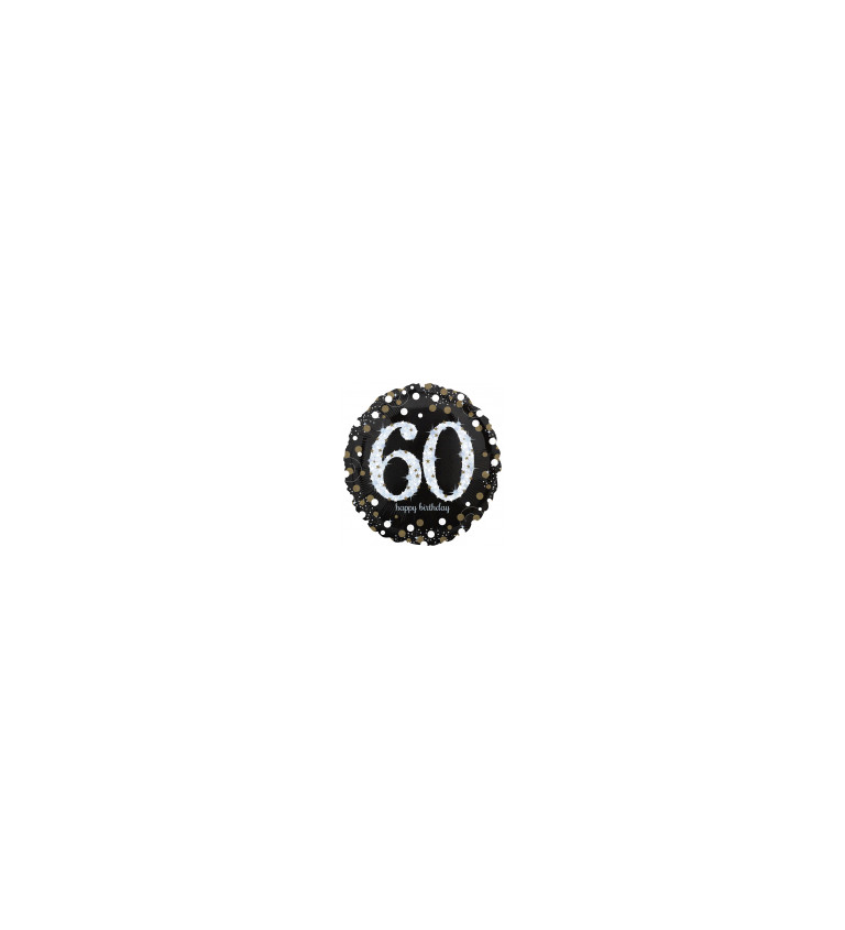 Fóliový narozeninový balónek - černý s číslem 60