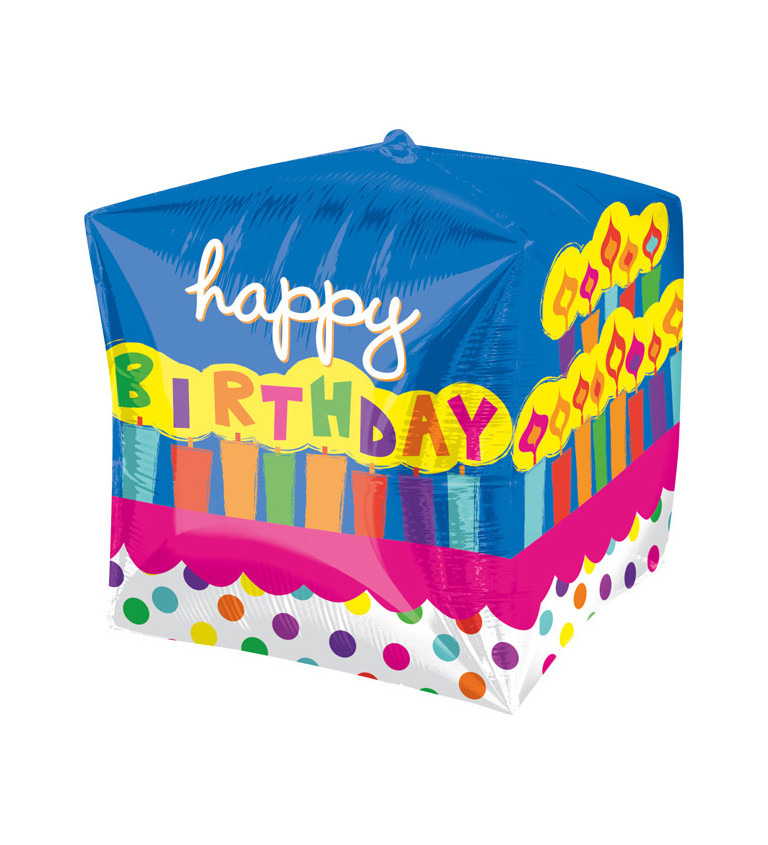 Hranatý fóliový balónek - Happy Birthday