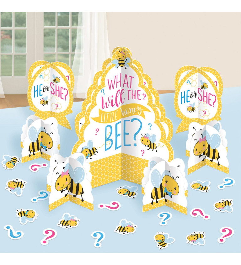 Papírové dekorace na baby shower - Honey bee