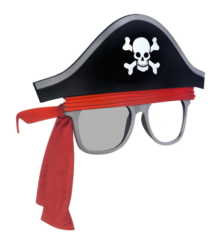 Pirátské brýle ve tvaru klobouku s šerpou