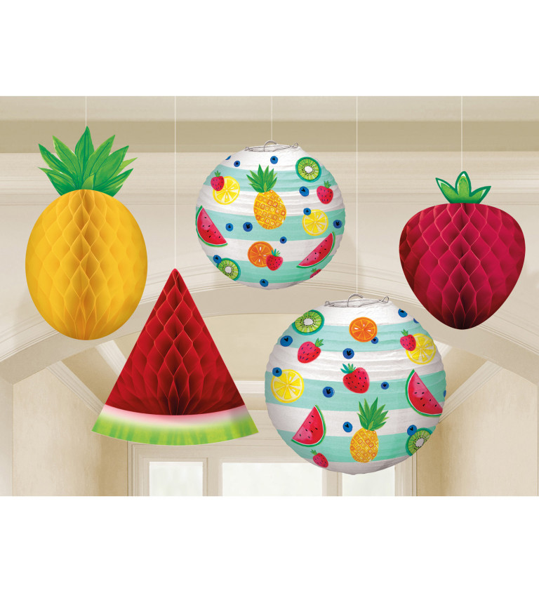 Lampiony - letní závěsná dekorace ve tvarech ovoce