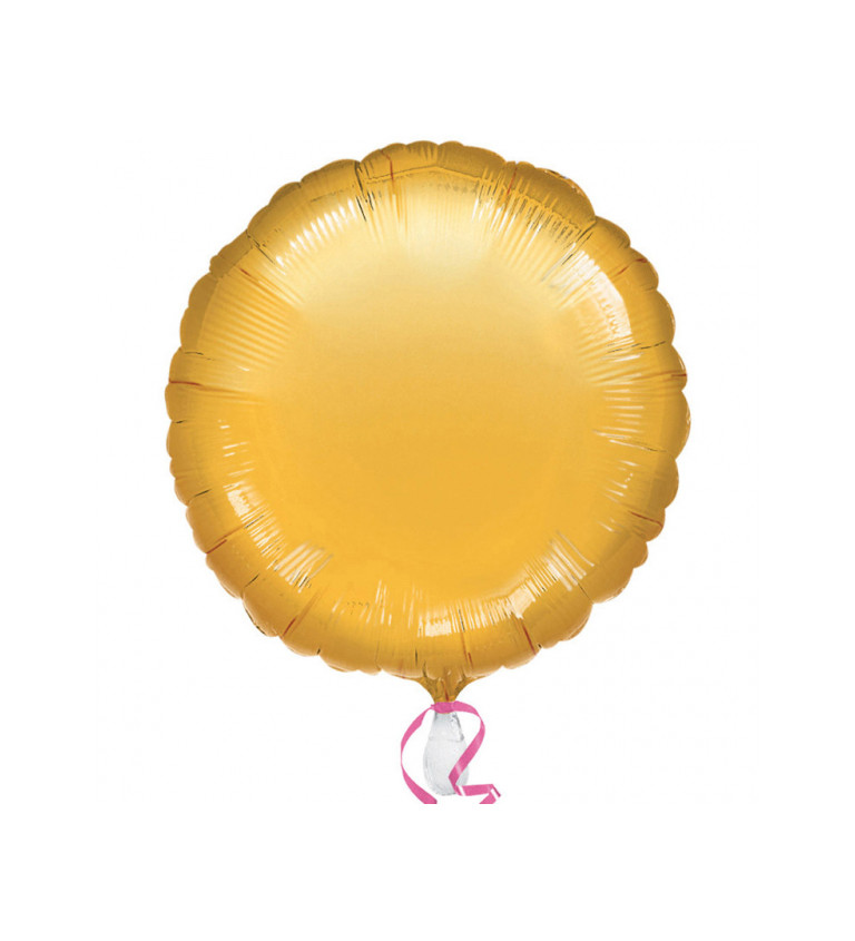 Fóliový balónek - zlatý, kulatý