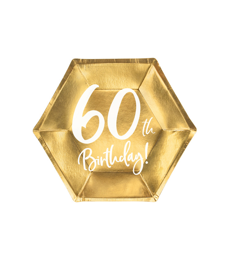 Talířky 60th Birthday - zlaté