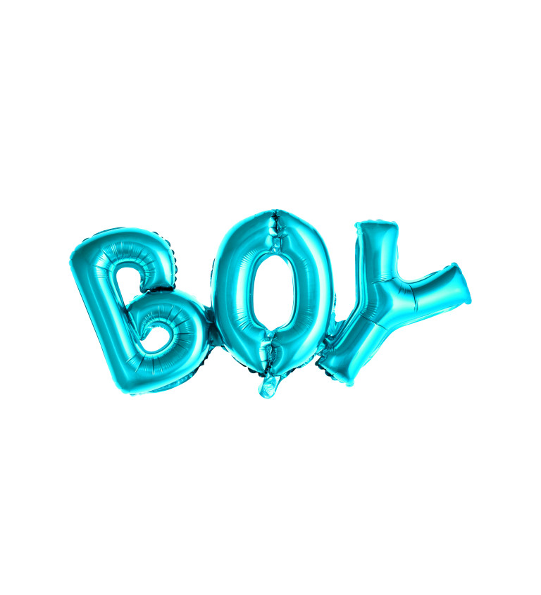 Fóliový balónek - modrý nápis "BOY"