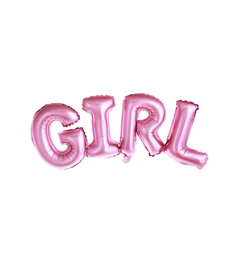 Fóliový balónek - růžový nápis "GIRL"