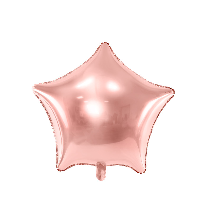 Fóliový balónek hvězda - rose-gold