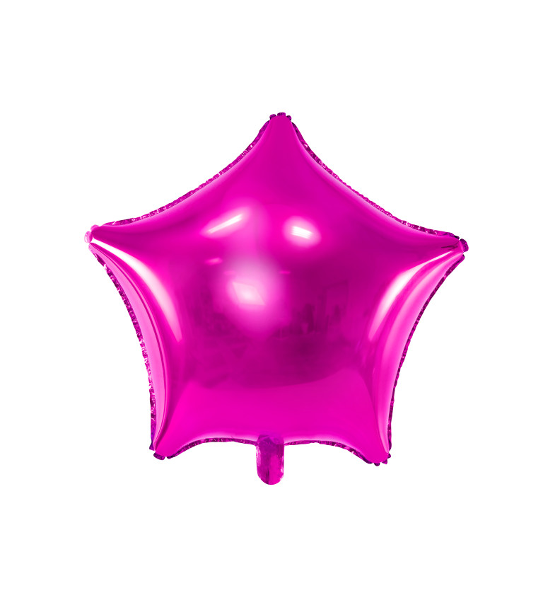 Fóliová metalická tmavě růžová hvězda - Balónek