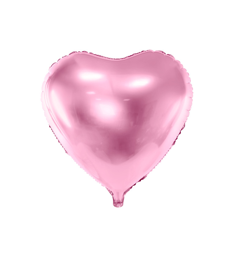 Fóliový balónek srdce - světle růžové
