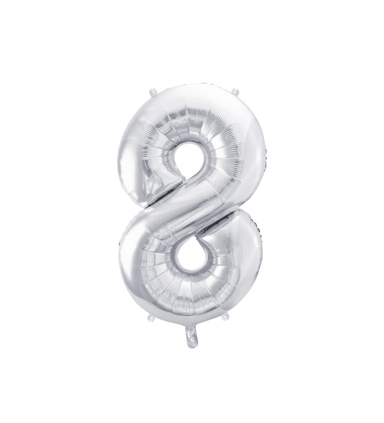 Balonek číslo 8 stříbrný