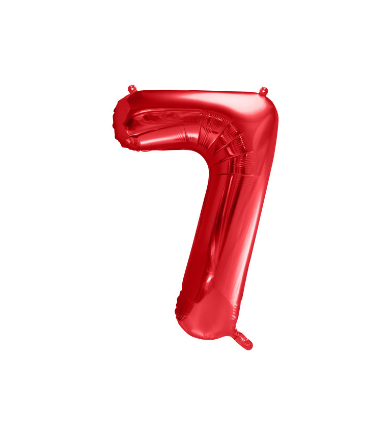 Velký červený foliový balónek "7"