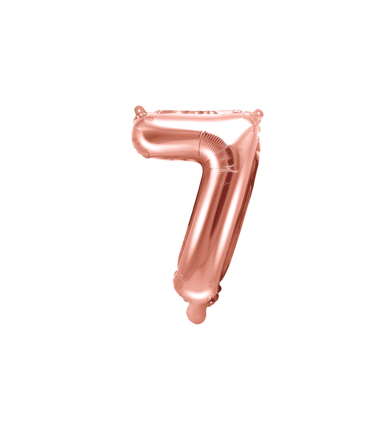 Fóliový balónek - růžově zlaté číslo 7