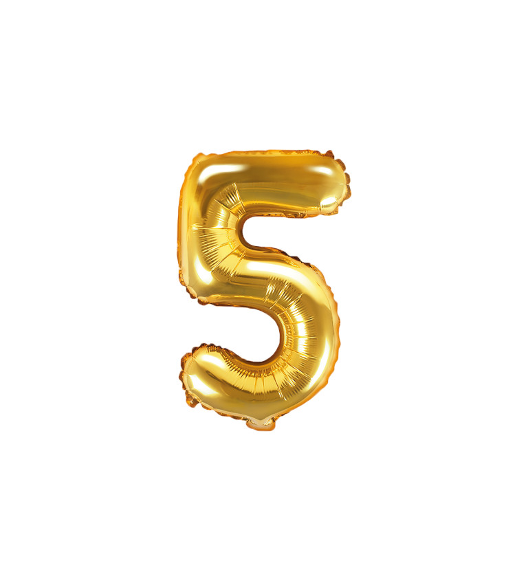Fóliový balónek - zlatá číslice 5