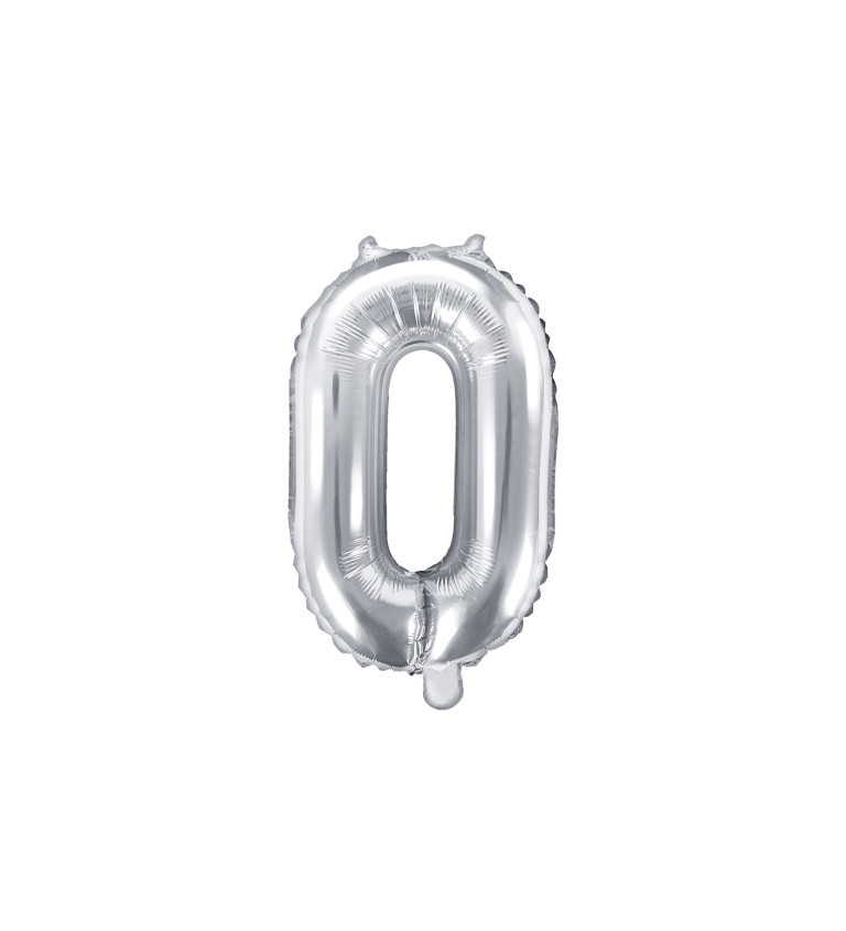 Malý stříbrný fóliový balónek "0"