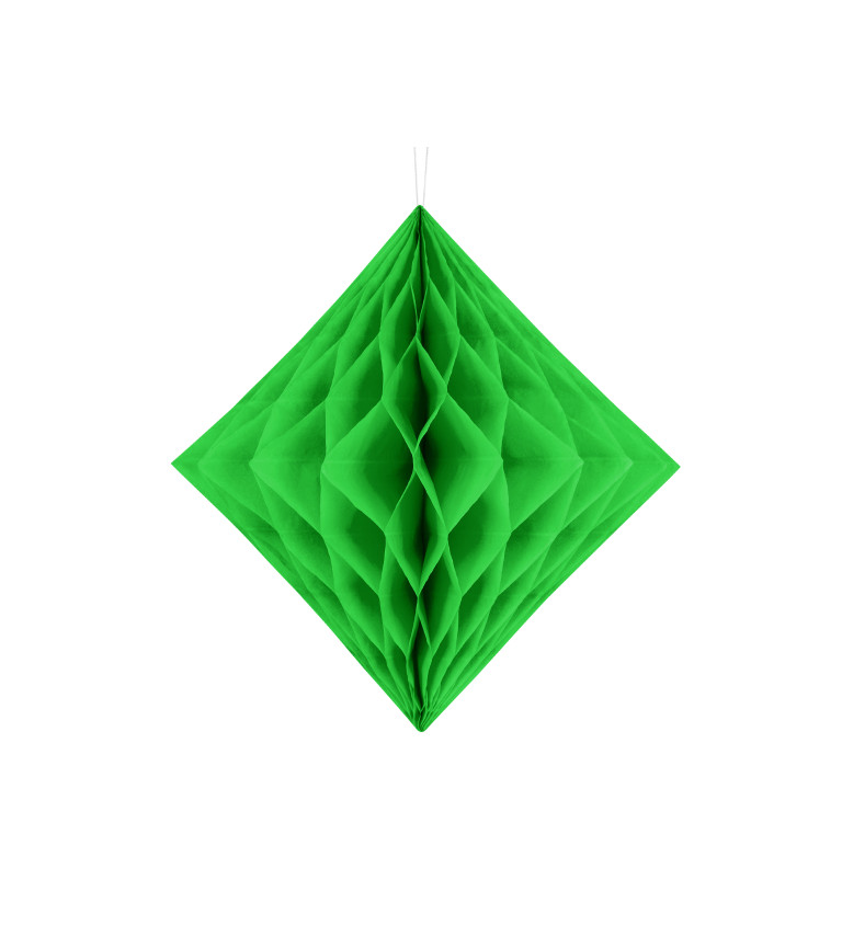 Papírový dekorativní diamant - světle zelený II