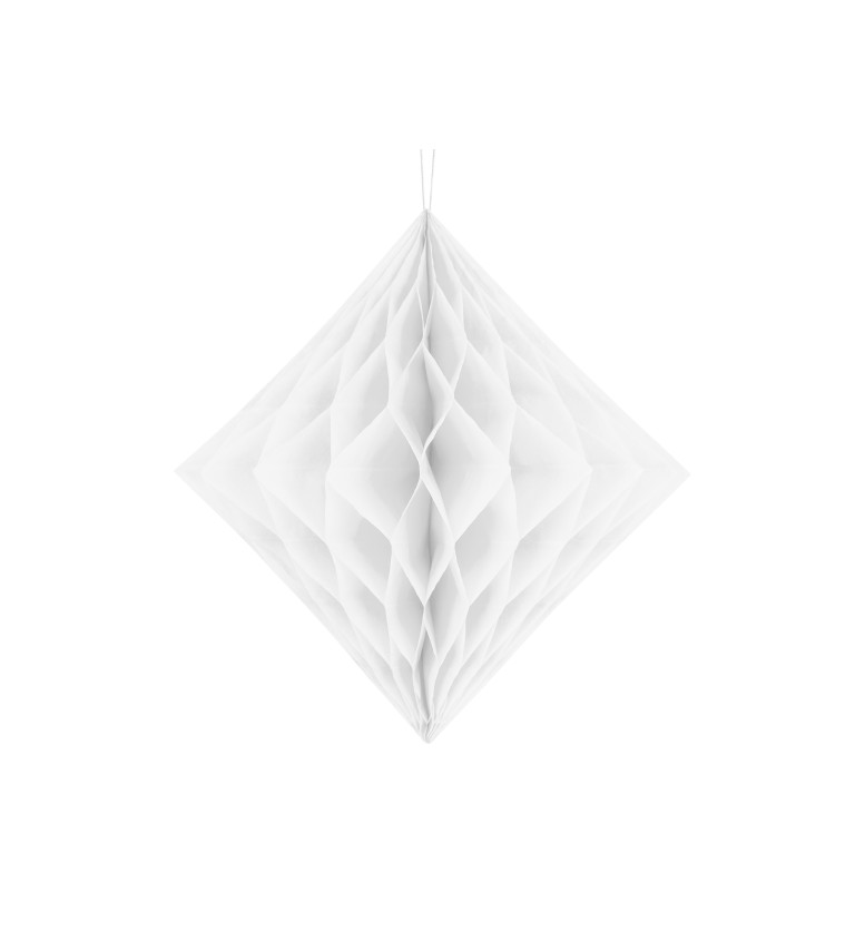 Papírový dekorativní diamant - bílý II