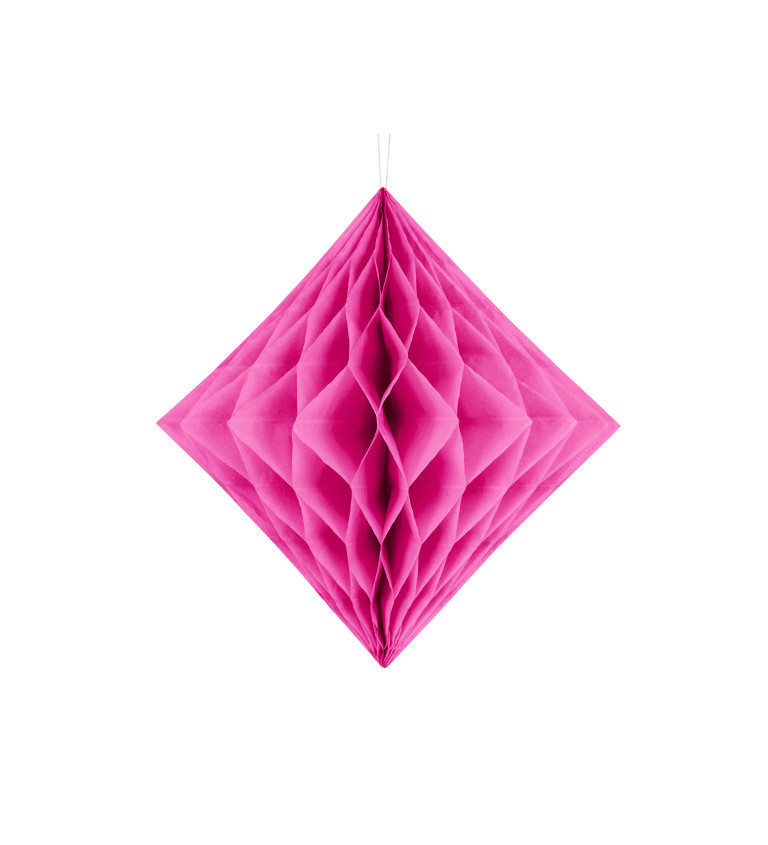 Papírový dekorativní diamant - tmavě růžový II