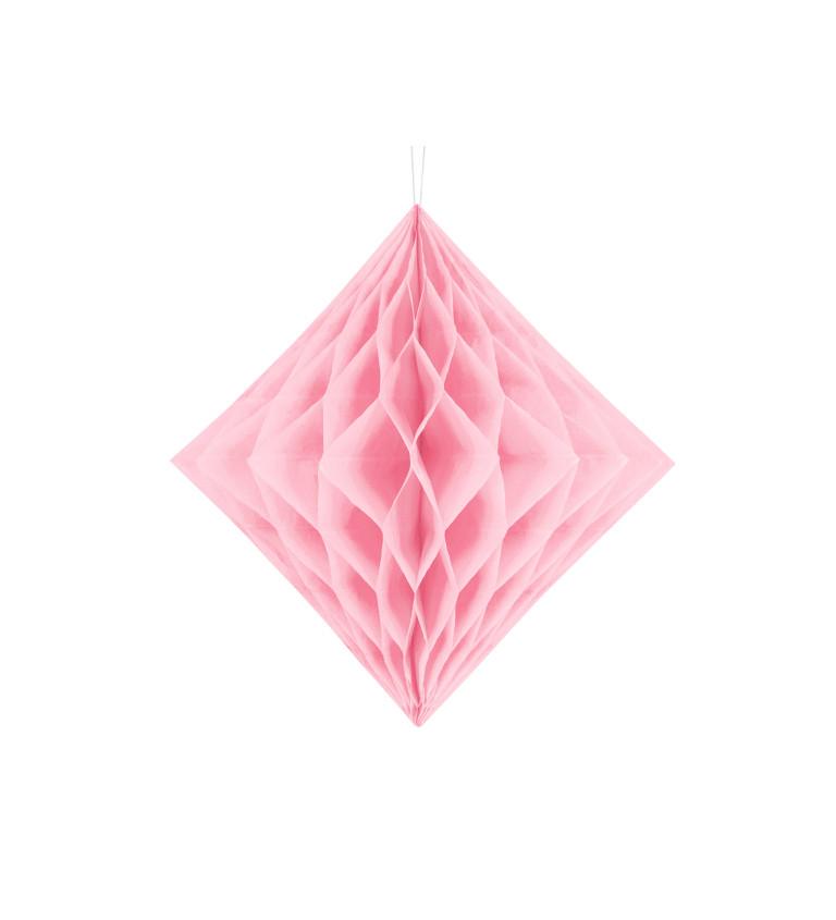 Papírový dekorativní diamant - světle růžový