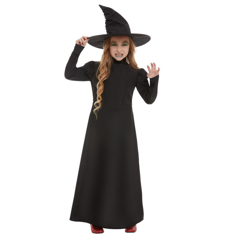 Dívčí kostým - černá čarodějnice